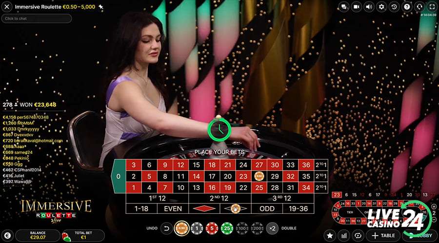 Third step in playing Immersive Roulette live casino game