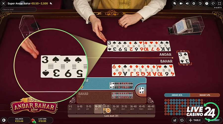 Fifth step in playing Super Andar Bahar live casino game