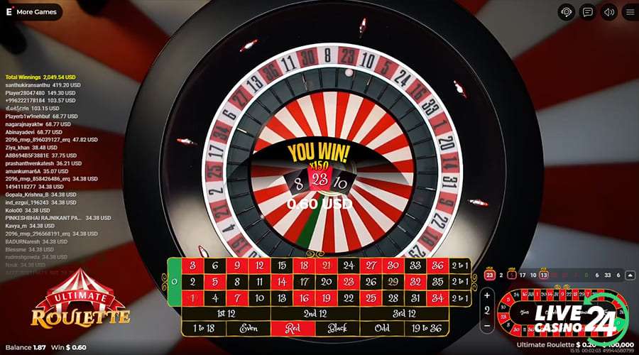Quarto passo para jogar Ultimate Roulette jogo de cassino ao vivo