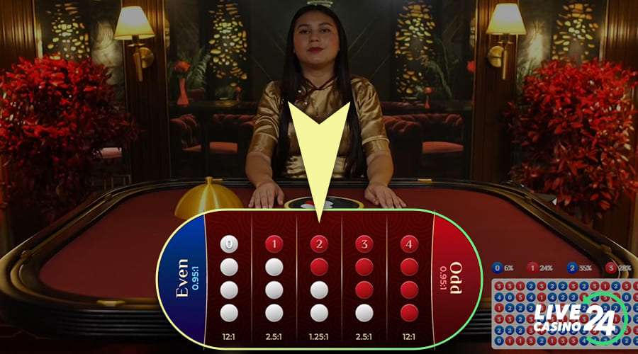 First step in playing Ultimate Flip live casino game