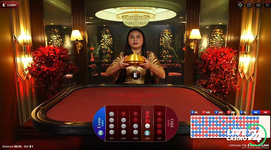 Fourth step in playing Ultimate Flip live casino game