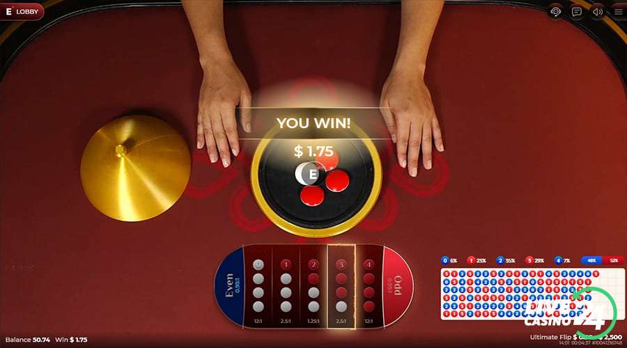 Fifth step in playing Ultimate Flip live casino game