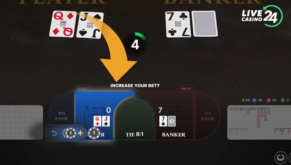 Peek Baccarat Adjust your Bet livecasino24