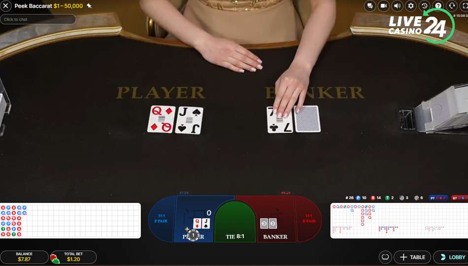 Peek Baccarat peek at the cards livecasino24