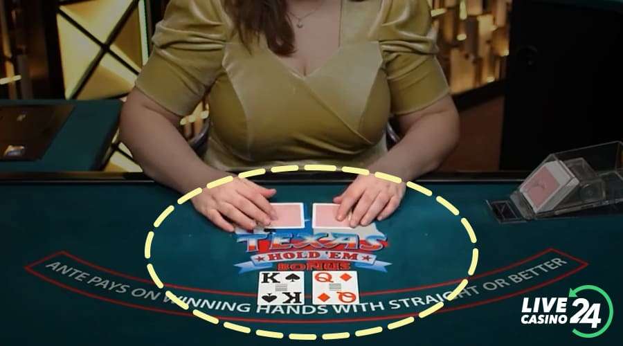 Second step in playing Texas Hold’em Bonus Poker casino game