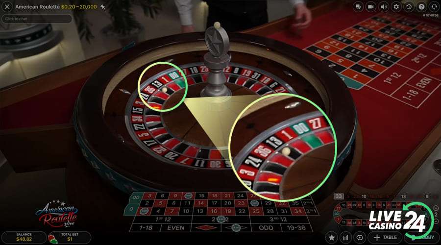 Quarto passo para jogar o jogo de cassino ao vivo american roulette