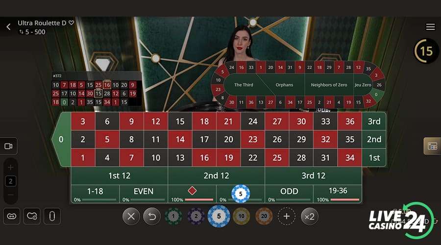 Primeiro passo para jogar o jogo de cassino ao vivo Ultra Roulette