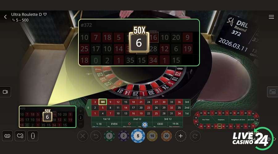 Segundo passo para jogar o jogo de cassino ao vivo Ultra Roulette