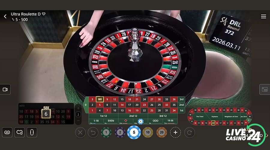 Terceiro passo para jogar o jogo de cassino ao vivo Ultra Roulette