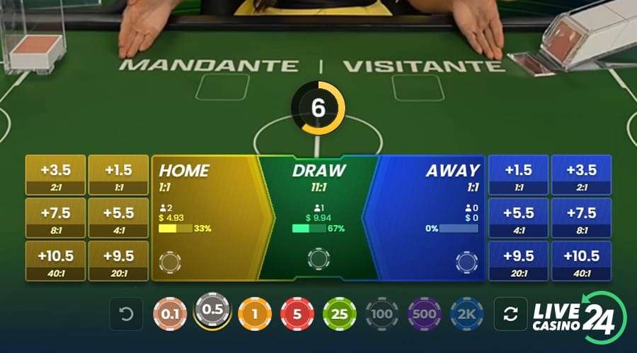 Segundo passo para jogar o jogo de cassino ao vivo Super Trunfo