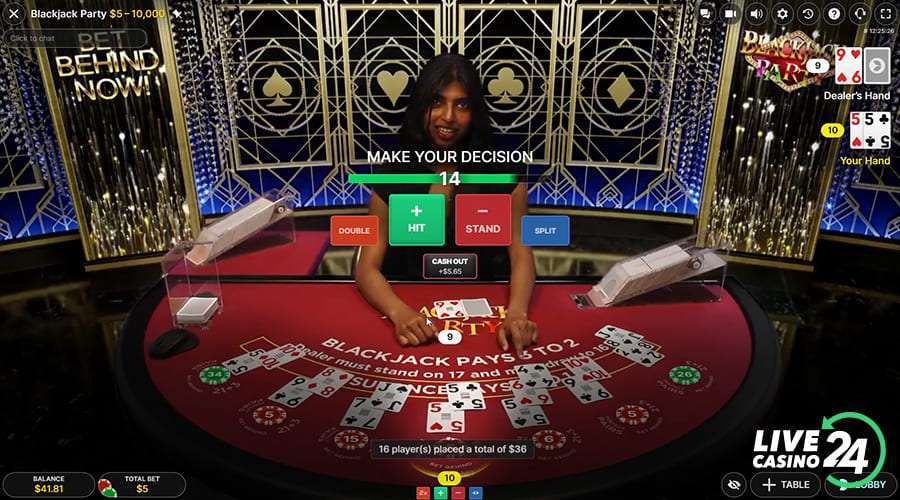 Vierde stap bij het spelen van het Blackjack Party live casinospel