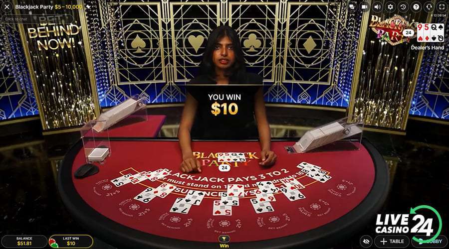 Vijfde stap bij het spelen van het Blackjack Party live casinospel