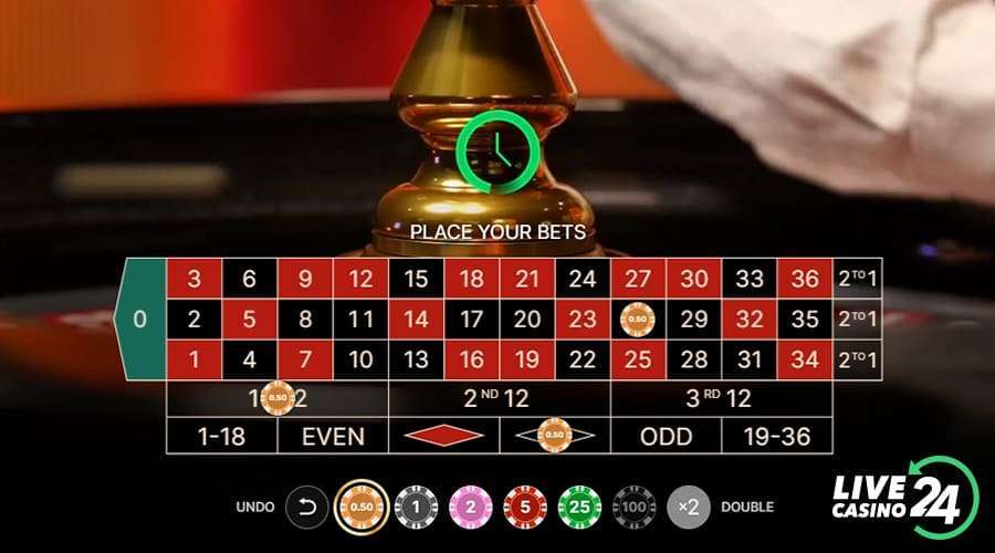 Second step in playing Speed Roulette by Evolution