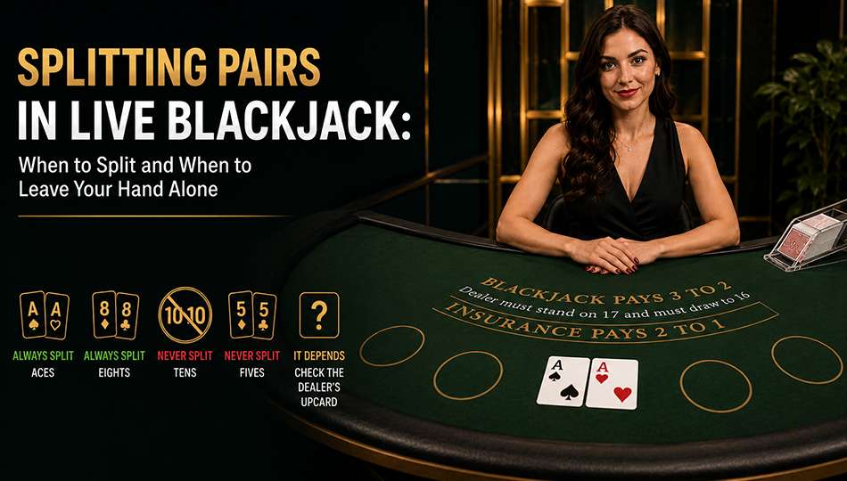 Dividindo pares no blackjack ao vivo: Quando dividir e quando deixar sua mão em paz