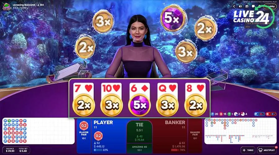 Third step in playing Amazing Baccarat live casino game