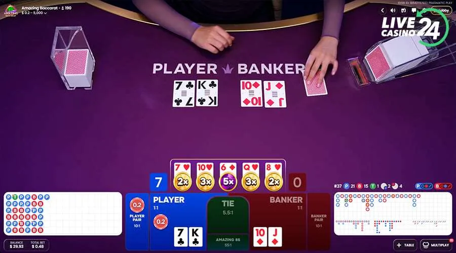 Fourth step in playing Amazing Baccarat live casino game