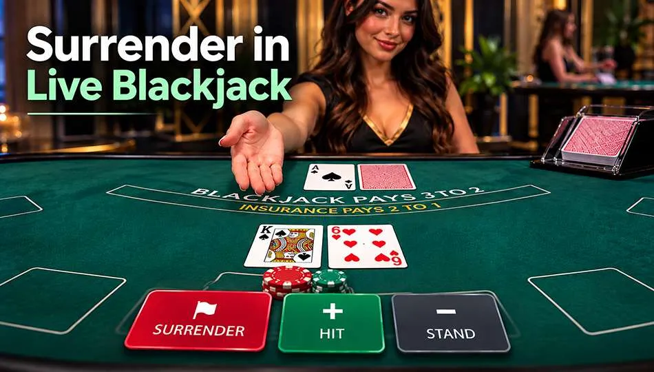 Surrender in Live Blackjack header livecasino24